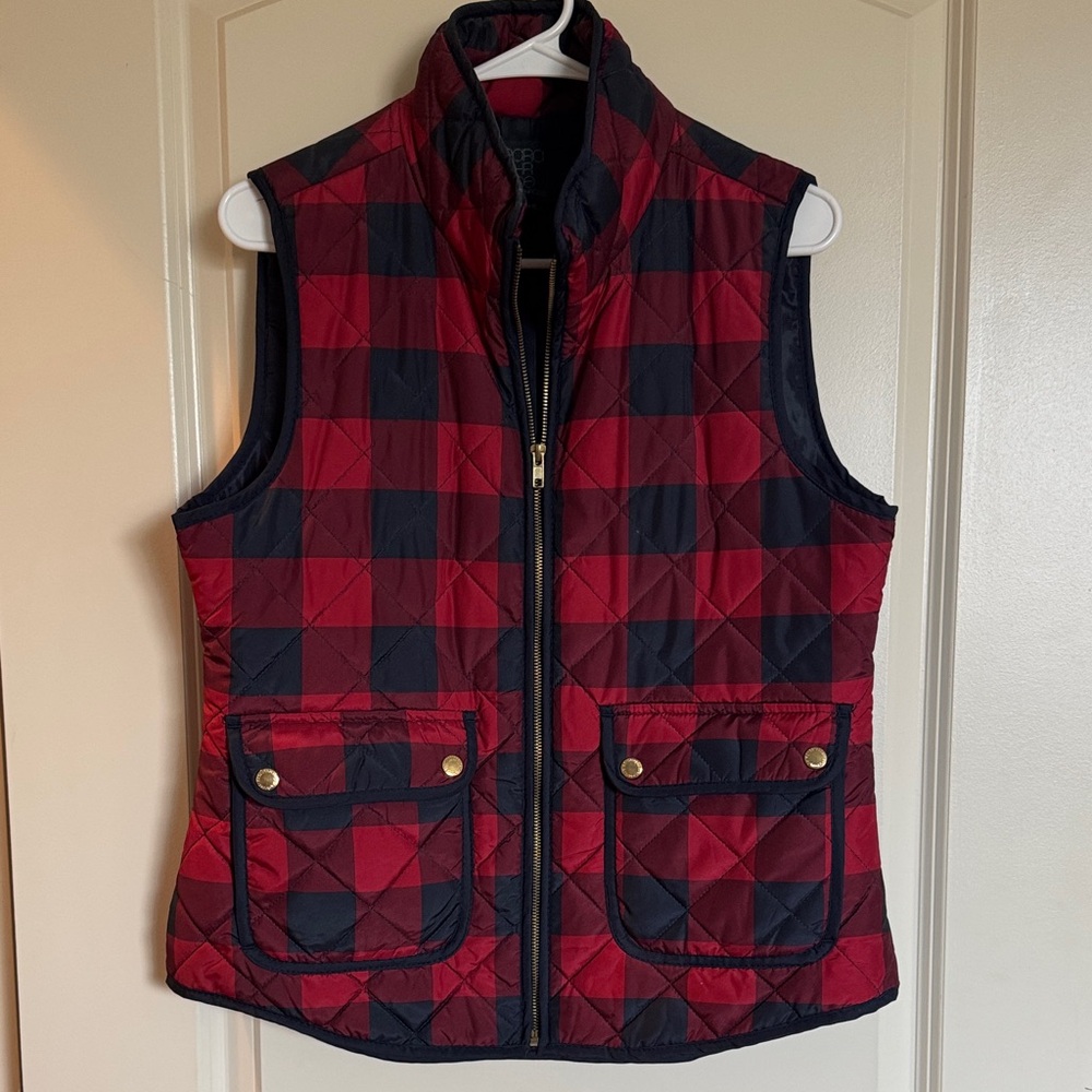 Paraphrase Red and Navy Checkered Vest